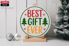 Best Gift Ever SVG | Christmas Round Sign SVG | Xmas SVG Product Image 1