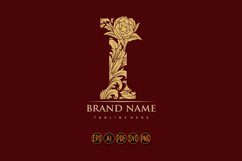 Golden elegance luxury engraved I monogram letter logo Product Image 3