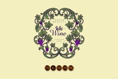 Luxury vintage wine floral label SVG Product Image 1