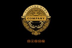 Vintage badge crown flourish with classic ribbon SVG Product Image 1