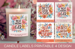 Mother&#039;s Day Candle Labels, Quote Stickers, best mom ever Product Image 1
