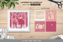 Best Mom Ever, Baby and Mom in The Forest 3D Papercut Design Product Image 1