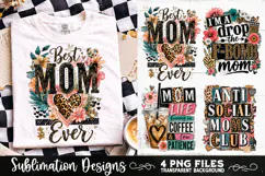 Trendy Mama PNG , Retro Collage Mama 4 Designs Sublimation Product Image 5