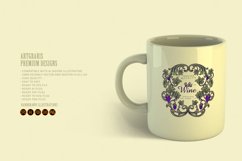 Luxury vintage wine floral label SVG Product Image 2