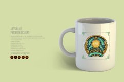 Vintage elegant label floral swirl ribbon ornament SVG Product Image 2