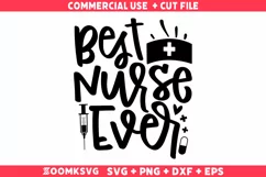 Best Nurse Ever SVG | Nurse SVG | Nurse Quotes SVG Product Image 1