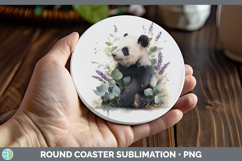 GorgeousBest Sellers 01 Lavender and Eucalyptus Round Coaster design.