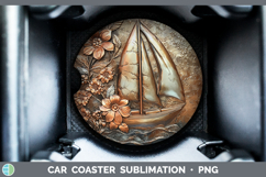 GorgeousBest Sellers 02 Copper Relief Car Coaster design.