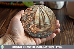 GorgeousBest Sellers 02 Copper Relief Round Coaster design.