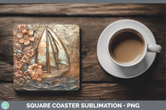 GorgeousBest Sellers 02 Copper Relief Square Coaster design.