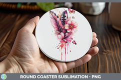 GorgeousBest Sellers 04 Pink Drips Round Coaster design.