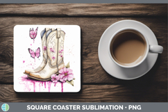 GorgeousBest Sellers 04 Pink Drips Square Coaster design.