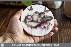 GorgeousBest Sellers 04 Pink Drips Round Coaster design.