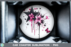 GorgeousBest Sellers 04 Pink Drips Car Coaster design.
