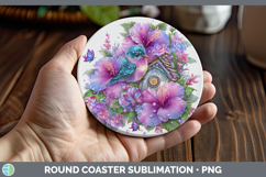 GorgeousBest Sellers 04 Rainbow Summer Round Coaster design.