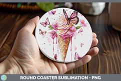 GorgeousBest Sellers 05 Pink Drips Round Coaster design.