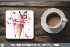 GorgeousBest Sellers 05 Pink Drips Square Coaster design.