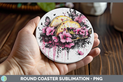 GorgeousBest Sellers 05 Pink Drips Round Coaster design.