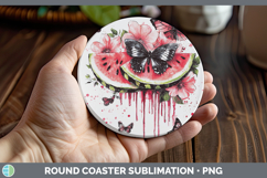 GorgeousBest Sellers 05 Pink Drips Round Coaster design.