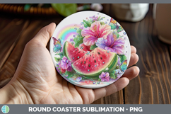 GorgeousBest Sellers 05 Rainbow Summer Round Coaster design.