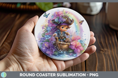 GorgeousBest Sellers 08 Rainbow Summer Round Coaster design.