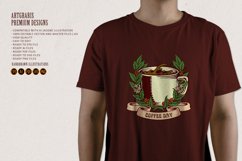 Coffee Day Vintage Badge with Glass and Ribbon Product Image 3