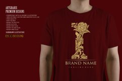Golden elegance luxury engraved I monogram letter logo Product Image 6