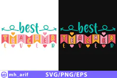 Retro Teacher SVG Best Teacher Ever Teacher Shirt Design Product Image 1