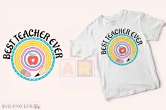 Best Teacher Ever Teacher Rainbow SVG PNG T-shirt Design Product Image 2