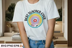 Best Teacher Ever Teacher Rainbow SVG PNG T-shirt Design Product Image 3