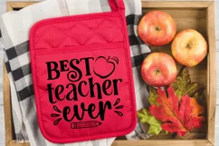 Best teacher ever SVG, Teacher Pot Holder SVG Design Product Image 3