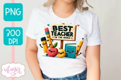 Best teacher in the world Sublimation design PNG Product Image 1