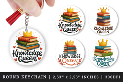 Best Teacher round keychain pintable sublimation design png Product Image 1