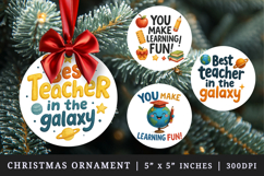 Best Teacher round ornaments sublimation design Product Image 1