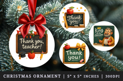 Best Teacher round ornaments sublimation design Product Image 1