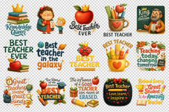 Best Teacher clipart printable sublimation bundle png Product Image 3