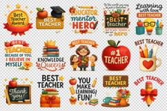 Best Teacher clipart printable sublimation bundle png Product Image 4