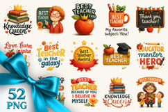 Best Teacher clipart printable sublimation bundle png Product Image 1