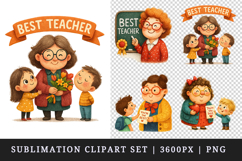 Best Teacher clipart printable sublimation design png Product Image 1