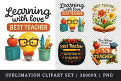 Best Teacher clipart printable sublimation design png Product Image 1