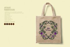 Luxury vintage wine floral label SVG Product Image 3