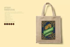 Vintage elegant swirl flower art nouveau logo illustrations Product Image 3