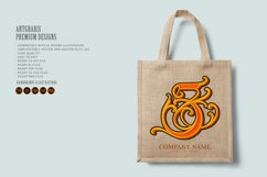 Vintage gold flourish number five monogram logo Product Image 4