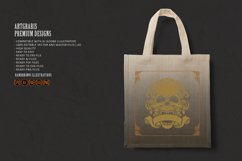 Elegant skull badge flourish with vintage ribbon SVG Product Image 5