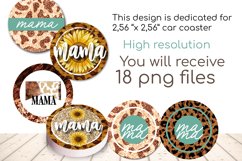 Mama Round Sublimation, Car Coaster PNG Bundle Product Image 2