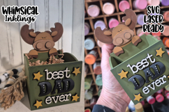 Best Dad Ever Moose Box Laser SVG Product Image 1