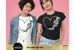 Download this Besties Heart SVG today. These Besties Heart SVG and PNG for sublimation projects and compatible with Cricut and Silhouette Cutting Machines.