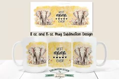 Best Mama Ever Elephant and Baby 11 & 15 oz Mug Sublimation Product Image 1