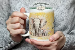 Best Mama Ever Elephant and Baby 11 & 15 oz Mug Sublimation Product Image 2