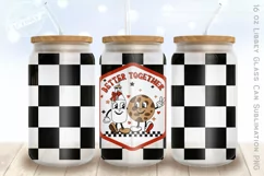 Retro Valentines 16 oz libbey glass can, better together PNG Product Image 1